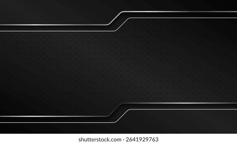 Modern black background with white frame line and copy space - Powered by Shutterstock - Get 15% off with code: PIKWIZARD15