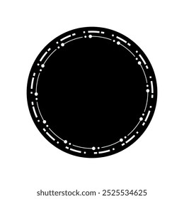 Modern Black Badge Round Frame Isolated On White Background. Vector Illustration