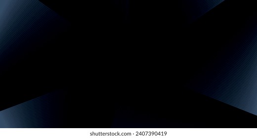 Modern black blue abstract background. Minimal. Color gradient. Dark. Web banner. Geometric shapes. 3d effect. Triangle stripes. Design. Futuristic. Cut paper or metal effect.eps 10