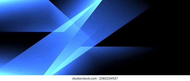 Modern black blue abstract background. Minimal. Color gradient. Dark. Web banner. Geometric shape. 