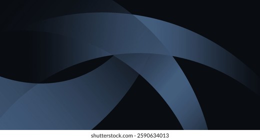 Modern black blue abstract background. Minimal. Color gradient. Dark. Web banner. Geometric shape. 3d effect. Lines stripes triangles.
