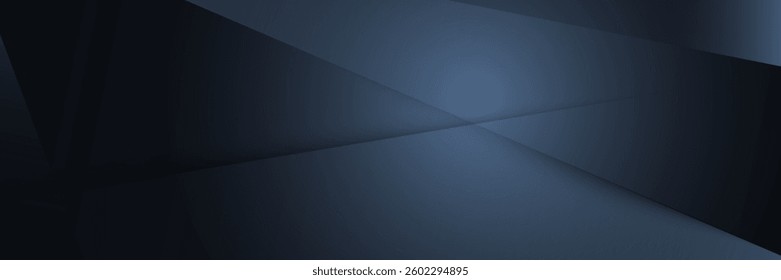 Modern black blue abstract background. Minimal. Color gradient. Dark. Web banner. Geometric shape. 3d effect.