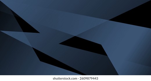 Modern black blue abstract background. Minimal. Color gradient. Dark. Web banner. Geometric shape. 3d effect. Lines stripes triangles.
