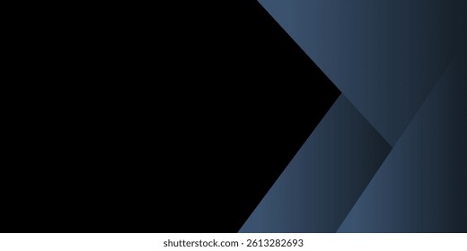 Modern black blue abstract background. Minimal. Color gradient. Dark. Web banner. Geometric shape. 3d effect. Lines stripes triangles. modern
