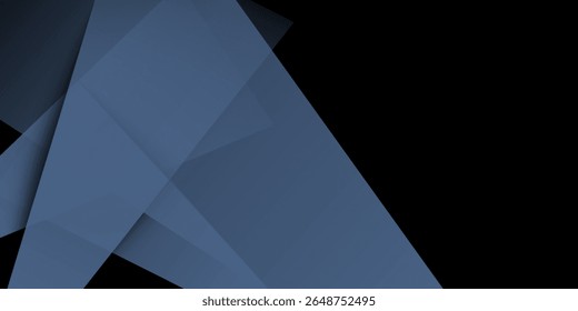 Fondo abstracto azul negro moderno. Mínimo. Degradado de color. Oscuro. Anuncio de Web. Forma geométrica. Efecto 3D. Líneas rayas triángulos.