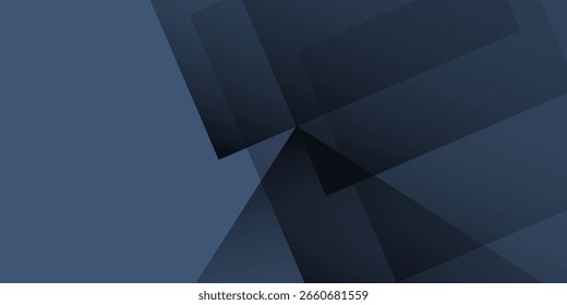 Modern black blue abstract background. Minimal. Color gradient. Dark. Web banner. Geometric shape. 3d effect. Lines stripes triangles.