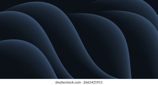 Fundo abstrato azul preto moderno. Mínimo. Gradiente de cor. Escuro. Banner da Web. Forma geométrica. efeito 3d. Linhas listram triângulos.