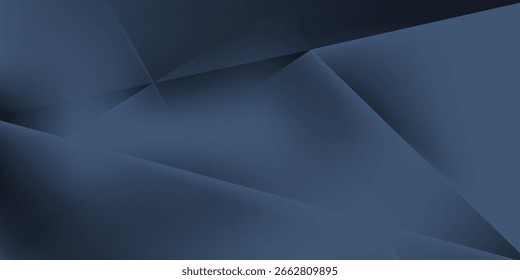 Fondo abstracto azul negro moderno. Mínimo. Gradientes de color. Oscuro. Anuncios de Web. Formas geométricas. Efecto 3D. Líneas rayas triángulos.Vector