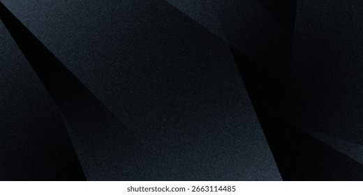 Modern black blue abstract background. Minimal. Color gradient. Dark. Web banner. Geometric shape. 3d effect. Lines stripes triangles.