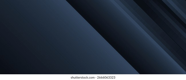 Modern black blue abstract background. Minimal. Color gradient. Dark. Web banner. Geometric shape. 3d effect. Lines stripes triangles.