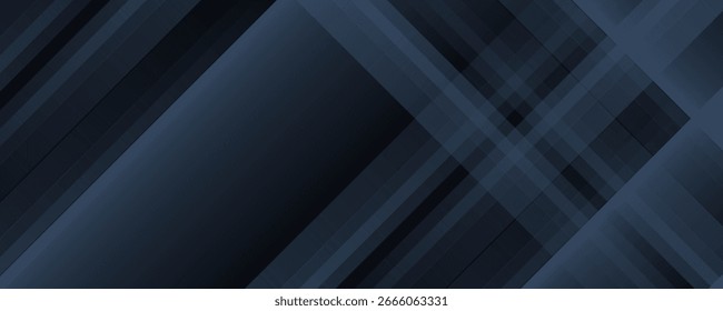 Modern black blue abstract background. Minimal. Color gradient. Dark. Web banner. Geometric shape. 3d effect. Lines stripes triangles.