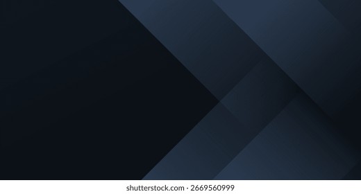 Modern black blue abstract background. Minimal. Color gradient. Dark. Web banner. Geometric shape. 3d effect. Lines stripes triangles.