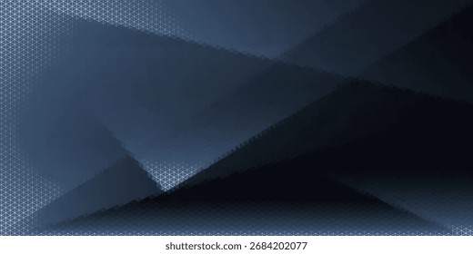 Fondo abstracto azul negro moderno. Mínimo. Degradado de color. Oscuro. Anuncio de Web. Forma geométrica. Efecto 3D. Líneas rayas triángulos.