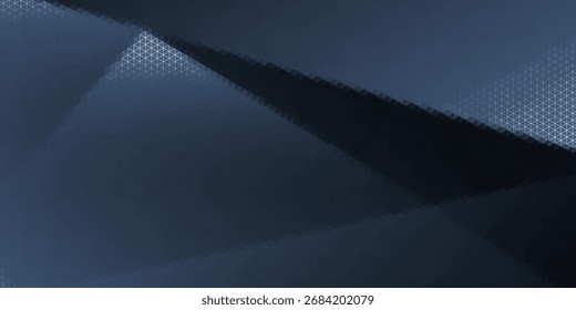 Fundo abstrato azul preto moderno. Mínimo. Gradiente de cor. Escuro. Banner da Web. Forma geométrica. efeito 3d. Linhas listram triângulos.