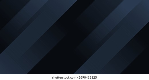 Modern black blue abstract background. Minimal. Color gradient. Dark. Web banner. Geometric shape. 3d effect. Lines stripes triangles.