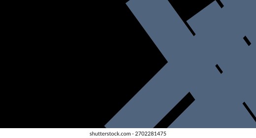 Moderner schwarz-blauer abstrakter Hintergrund. Minimal. Farbverlauf. Dunkel. Webbanner. Geometrische Form. 3D-Effekt. Linien Streifen Dreiecke.