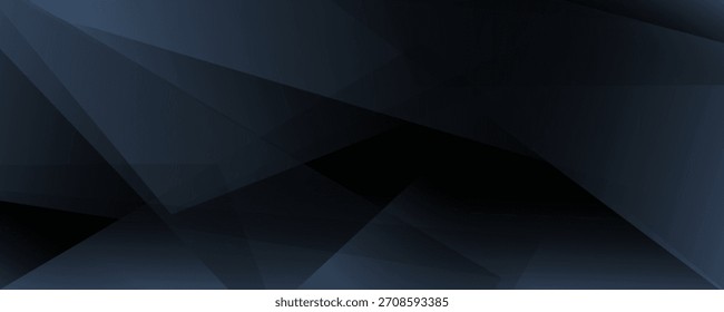 Moderner schwarz-blauer abstrakter Hintergrund. Minimal. Farbverlauf. Dunkel. Webbanner. Geometrische Form. 3D-Effekt.