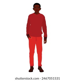 Modern black boy in elegant art style vector