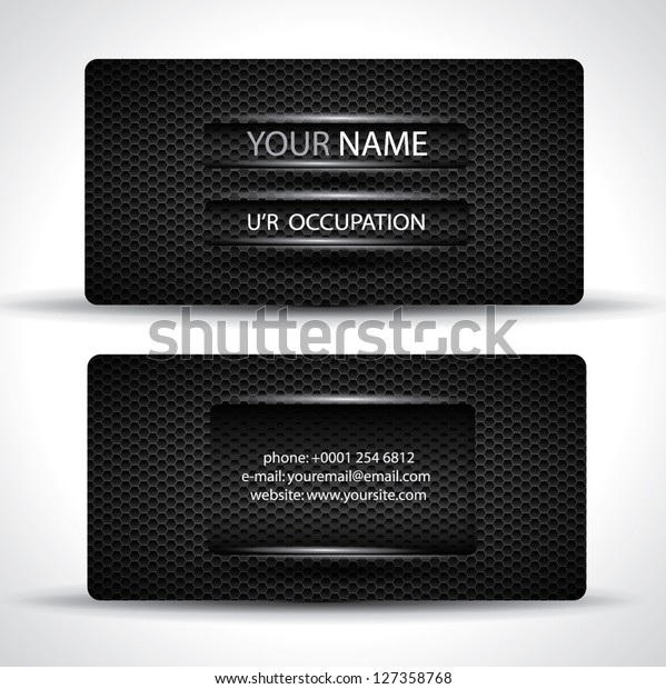 Modern black
business card with carbon
texture