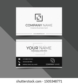 Modern black business card design template, design vector illustration