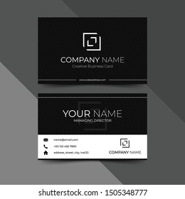 Modern black business card design template, design vector illustration