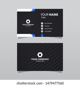 Modern Black Bussines Card Template. Elegant Element Composition Design With Clean Concept.