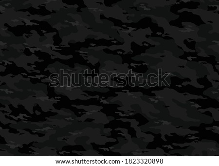 Modern Black camouflage seamless pattern. Camo vector background illustration for web, banner, backdrop or surface design use