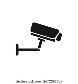 Modernes schwarzes CCTV-Kugel-Kamerasymbol. Diese skalierbare Vektorgrafik eignet sich perfekt für Projekte in den Bereichen Sicherheit, digitaler Schutz und Smart Home