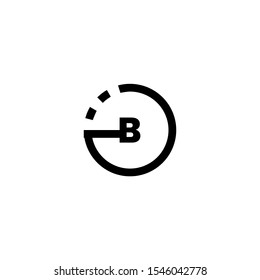 modern black circle B logotype simple design concept isolated on white background.
