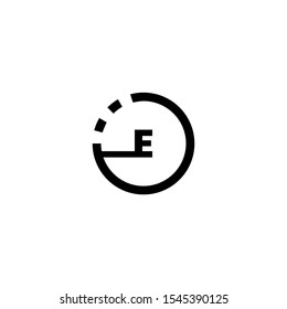 modern black circle E logotype simple design concept isolated on white background.