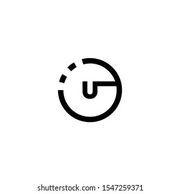 modern black circle U logotype simple design concept isolated on white background.