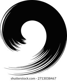 Vector circular negro moderno del movimiento del cepillo de la tinta