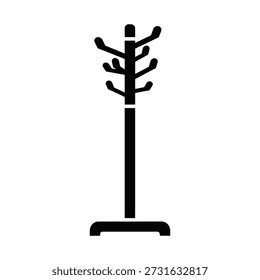 Modern black coat hanger with multiple hooks minimalist flat design vector illustration