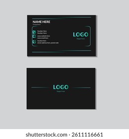 modern and black color  business card  design template