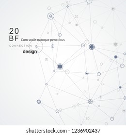 Modern black connect abstract lines on white background for concept design and vector technology network.
