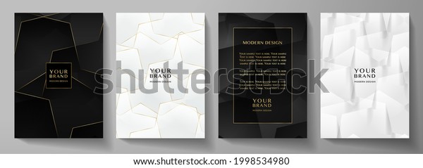 Modern Black Cover Frame Design Set Stock Vector (Royalty Free ...