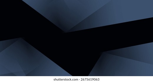 Modern black dark blue white abstract background. Minimal. Color gradient. Web banner. Geometric shape. 3d effect. Lines stripes triangles. Design. Futuristic. Metal metallic effect. Luxury. Premium.