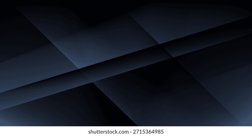 Modern black dark blue white abstract background. Minimal. Color gradient. Web banner. Geometric shape. 3d effect. Lines stripes triangles. Design. Futuristic. Metal metallic effect. Luxury. Premium.
