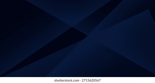 Moderner schwarzer dunkler marineblauer abstrakter silberner Musterhintergrund. Geometrische Form. Linie Dreieck Winkel Falte Polygon Diamant 3D. Farbverlauf ombre. Trend