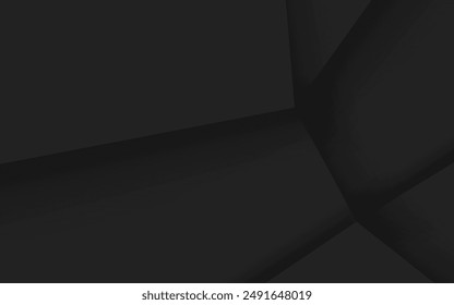 Modern black design featuring curved waves and layered patterns, perfect for stylish digital backgrounds and artistic projects.