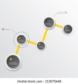 modern black Design template / can be used for infographics / numbered banners / cutout lines / graphic or website layout vector