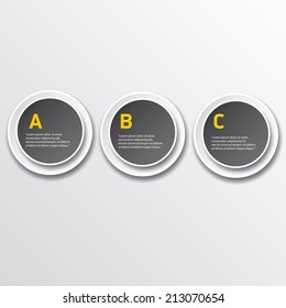 modern black Design template / can be used for infographics / numbered banners / cutout lines / graphic or website layout vector