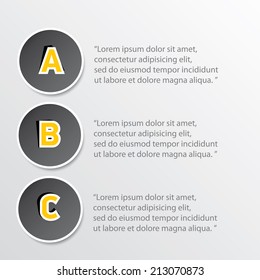 modern black Design template / can be used for infographics / numbered banners / cutout lines / graphic or website layout vector