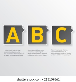 modern black Design template / can be used for infographics / numbered banners / cutout lines / graphic or website layout vector