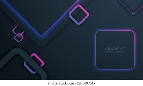 Modern black dimension background. Blue and pink realistic vector background