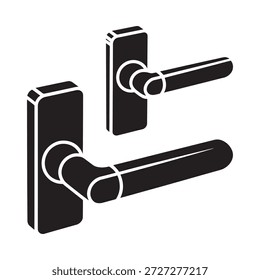 Modern black door handles with rectangular plates