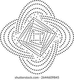 Modern Black Dotted Abstract or Geometric Central Design Element. Can be used for embroidery, fabric, cushion, carpet, curtain, wallpaper, card, cover etc.
