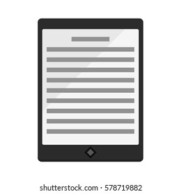 Modern black ebook tablet pc isolated on white vector.