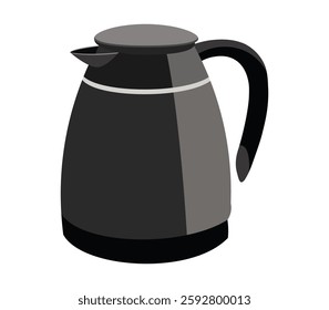 Modern black electric kettle with handle and spout, sleek kitchen appliance for boiling water