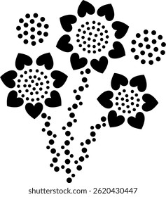 Padrão De Design Abstrato De Folhas De Flor Pretas Modernas. Pode ser usado para criar padrões para tecido, bordados, almofada, tapete, cortina, papel de parede, cartão, capa etc ou como um elemento decorativo individual.